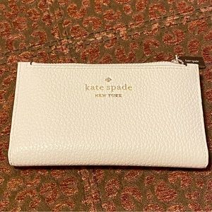 Kate Spade Leila bifold small slim wallet in parchment